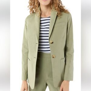 Ann Mashburn Sarah Stretch Canvas Blazer Jacket in Sage, Size 12